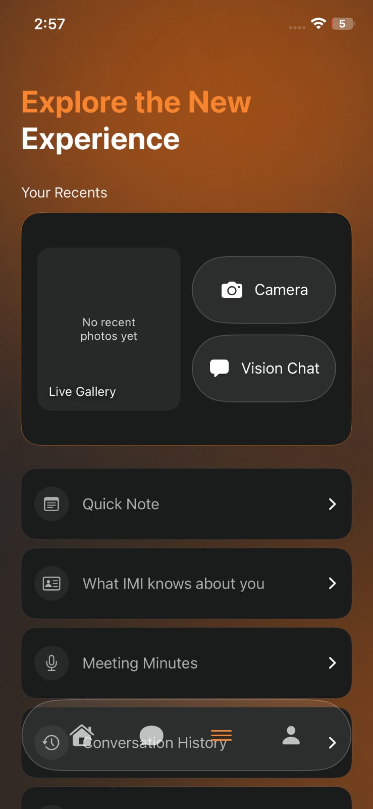 IMI explore mobile app screen